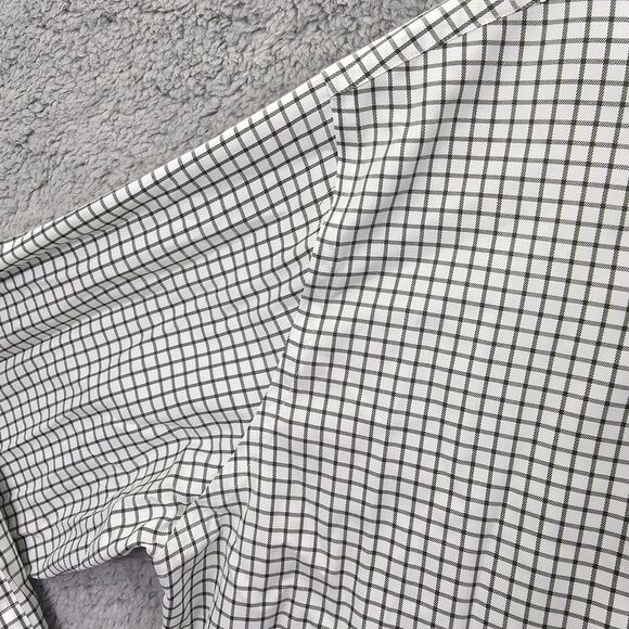 Peter Millar Men's Gray White Checker Long Sleeve Button Up Shirt Size XL - Picture 4 of 13